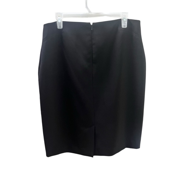 LAURA Classic Plus Size Black Pencil Skirt Formal Midi Skirt Back Slit Size 14 - Picture 3 of 8